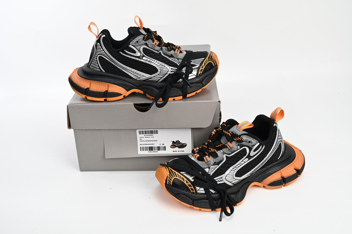 Balenciaga 3XL Sneaker in All Black Orange 734731 W3XL3 1178