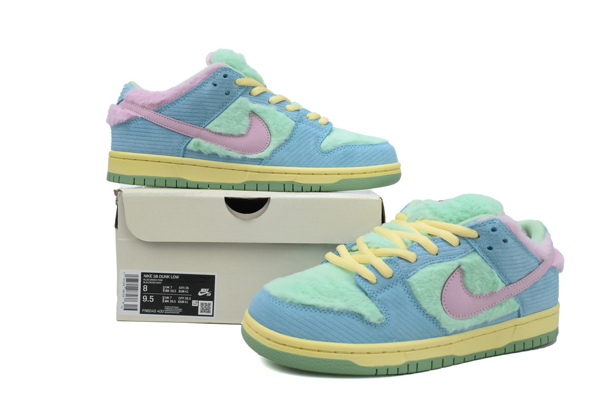 Verdy x Dunk SB Low Visty Pink Blue Green FN6040-400