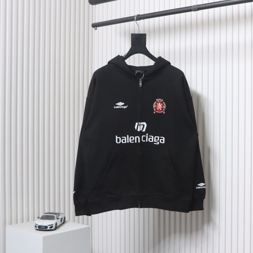 Balenciaga Paris Soccer Hoodie Black