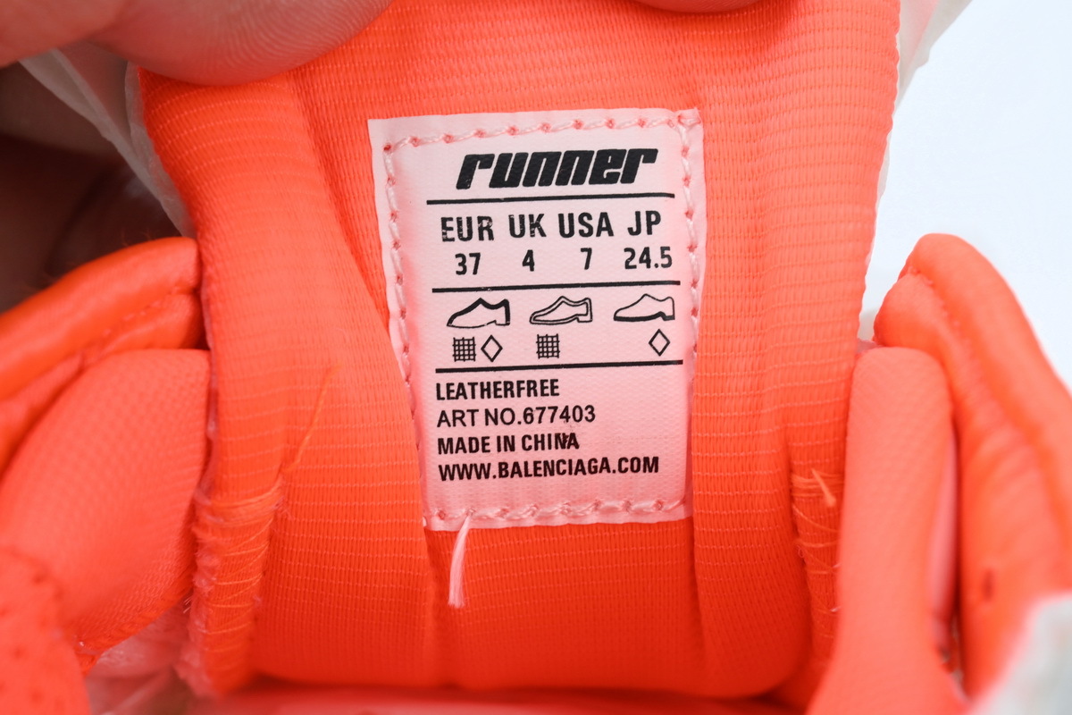 Balenciaga Runner Sneaker Eggshell Neon Orange 677403 W3RBM 2013