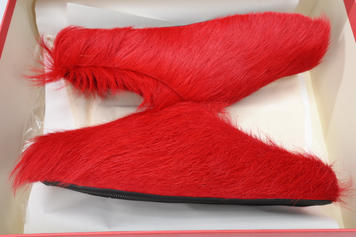 Marni Loafers Long-hair Calfskin Fussbett Sabot Red