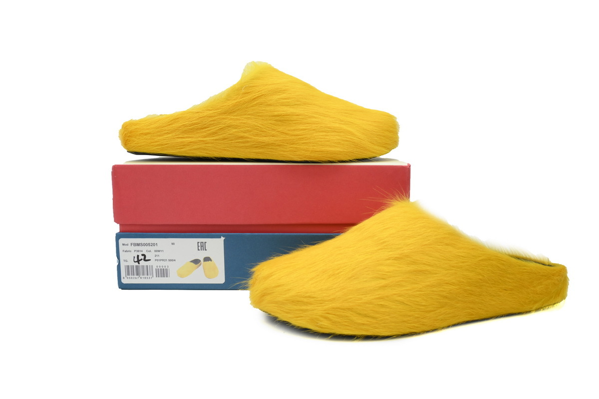 Marni Loafers Long-hair Calfskin Fussbett Sabot Yellow