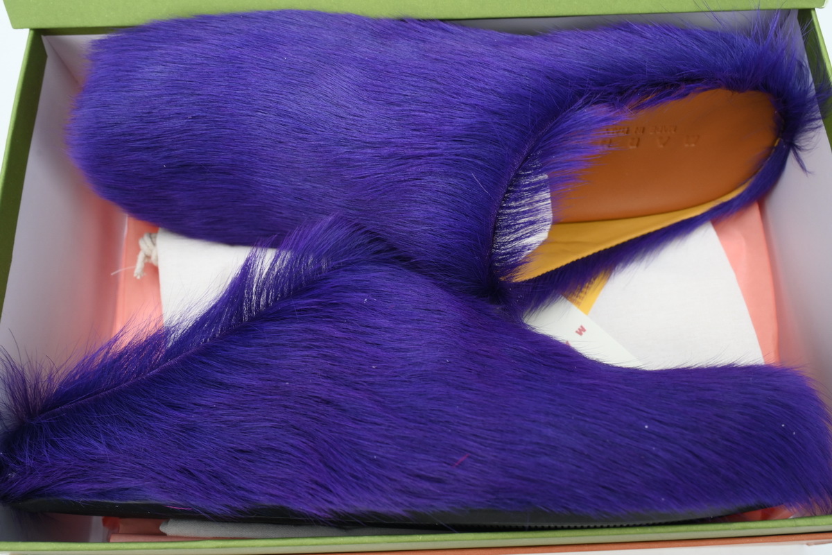 Marni Loafers Long-hair Calfskin Fussbett Purple