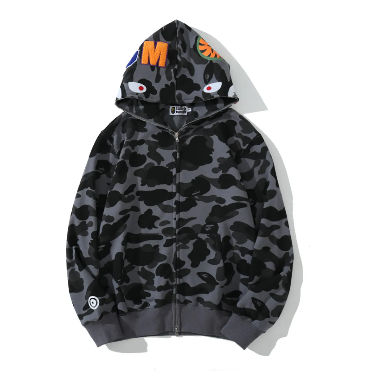 BAPE Color Camo Shark Zip Hoodie Black