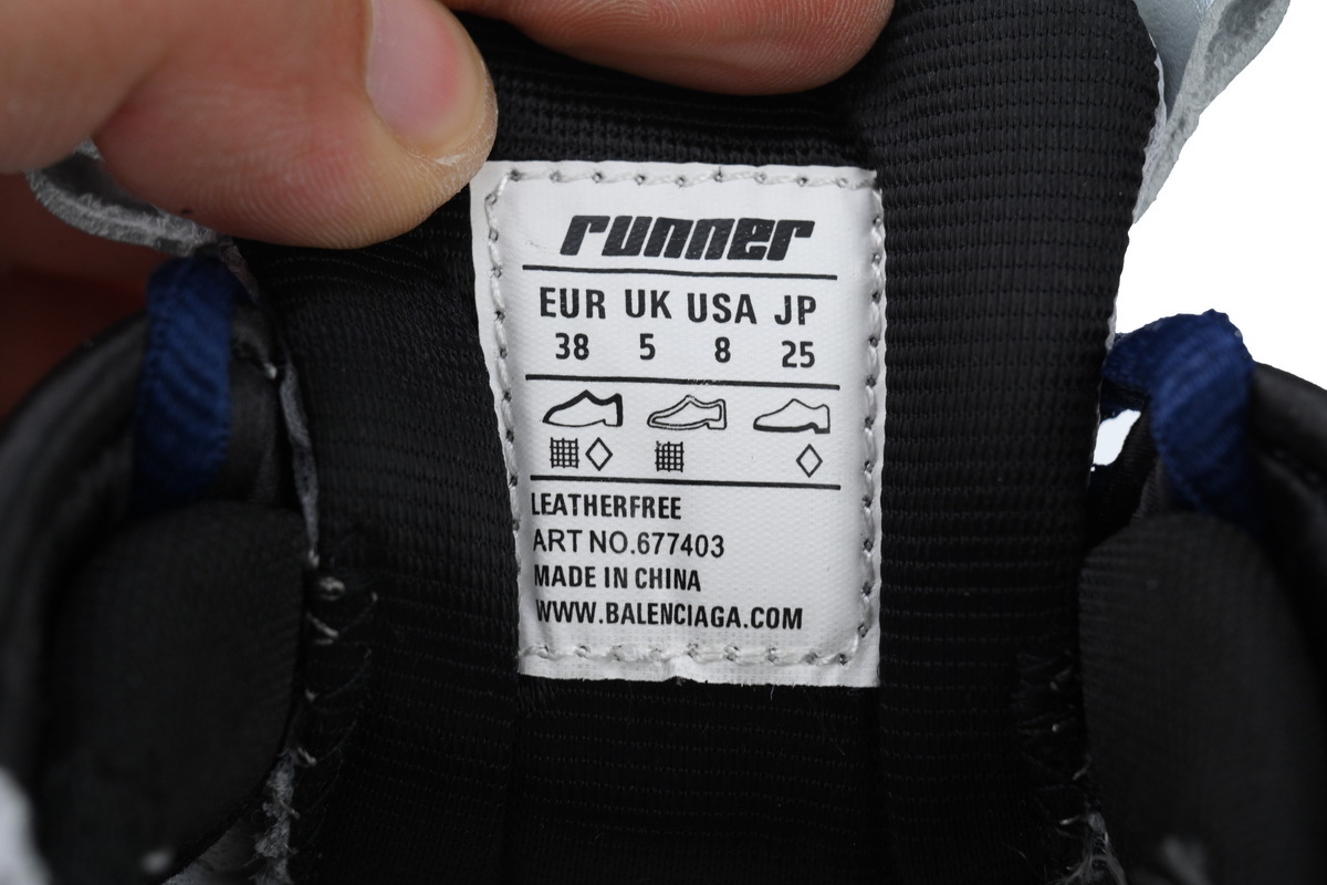 Balenciaga Runner White And Blue Printing 677402 W3RB6 1264