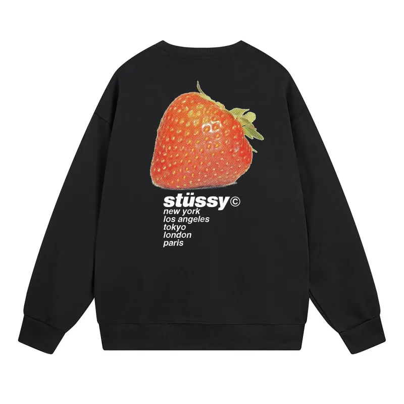 Stussy Jumper Strawberry Hoodie Black