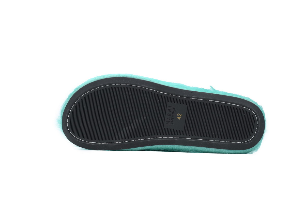 Marni Loafers Long-hair Calfskin Fussbett Sabot Dark Green