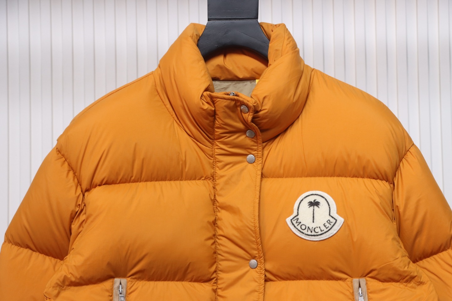 Moncler Palm Angels Antora Short Down Jacket Coat Orange