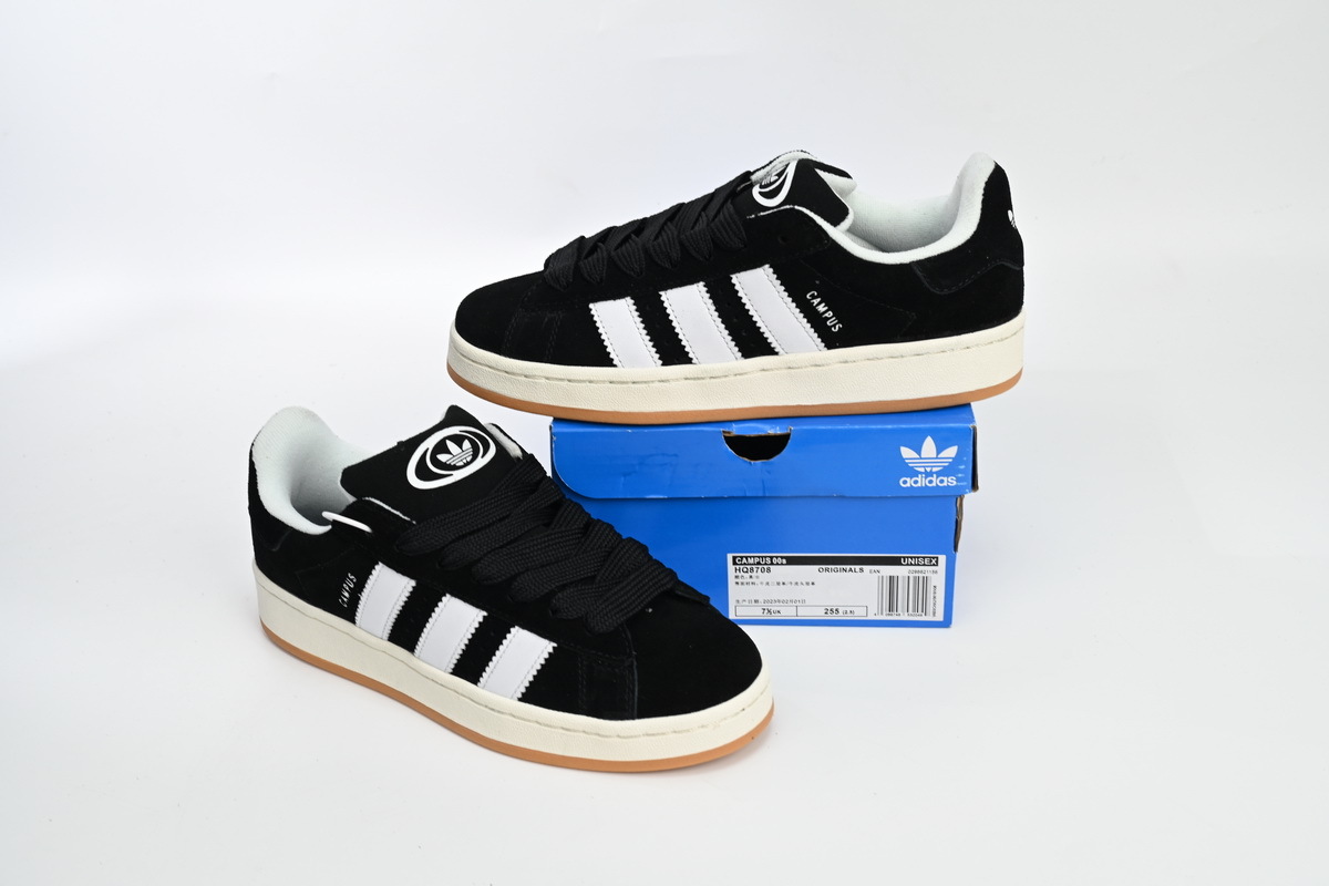 Adidas Campus Shoes Black White HQ8708