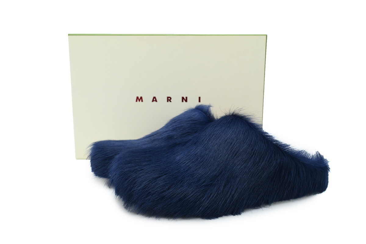 Marni Loafers Long-hair Calfskin Fussbett Dark Blue