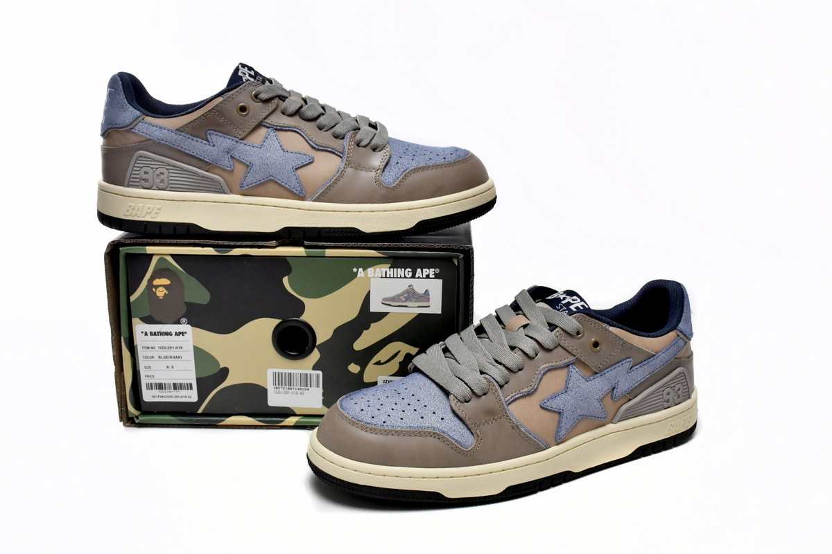Bape Sk8 Sta Low Make old Khaki Blue 1120-291-019