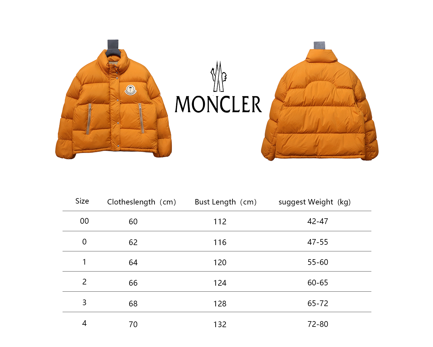 Moncler Palm Angels Antora Short Down Jacket Coat Orange
