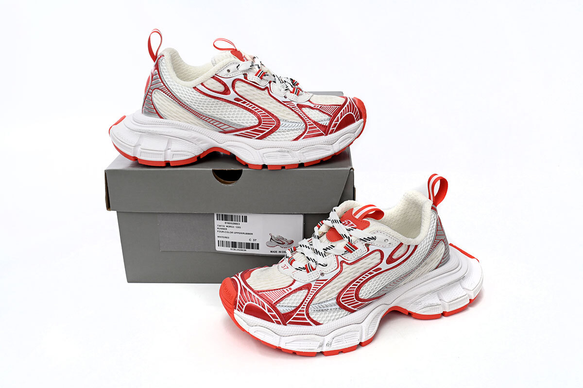 Balenciaga 3XL Sneaker in White Red 734734 W3XL2 9060