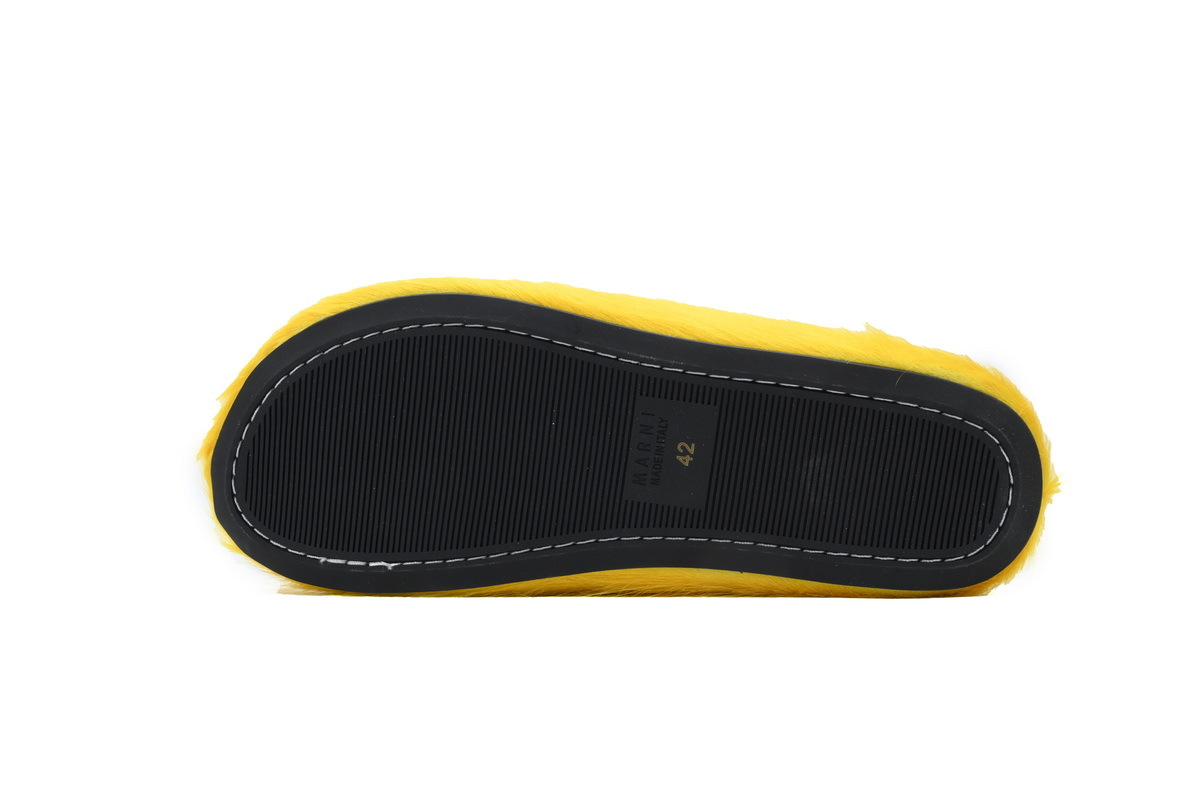 Marni Loafers Long-hair Calfskin Fussbett Sabot Yellow