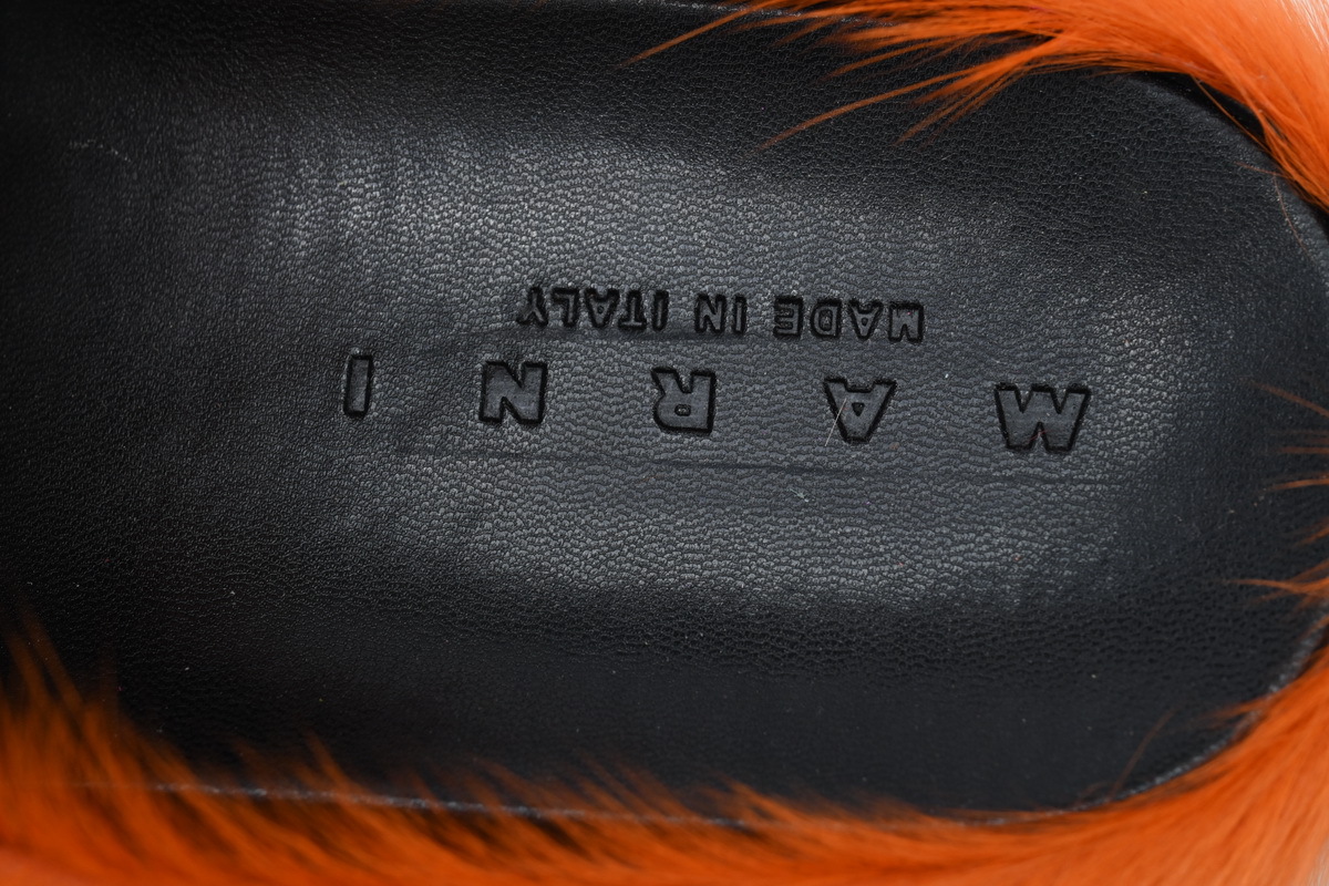 Marni Loafers Long-hair Calfskin Fussbett Sabot Orange