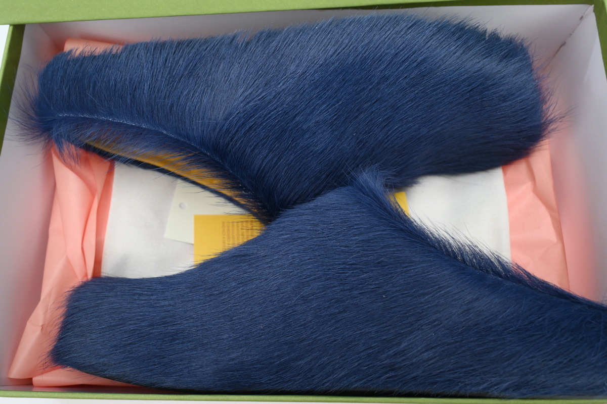 Marni Loafers Long-hair Calfskin Fussbett Dark Blue