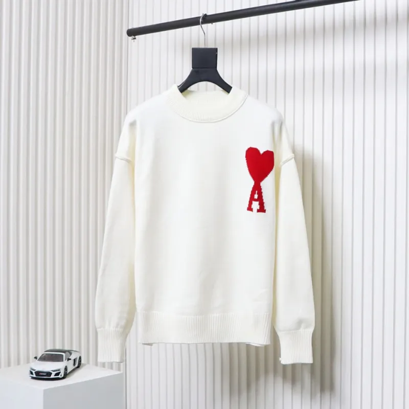 AMI Paris Ami de Coeur Sweater White