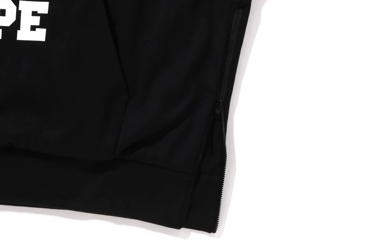 BAPE College Puffy Relaxed Fit Pullover Hoodie Black