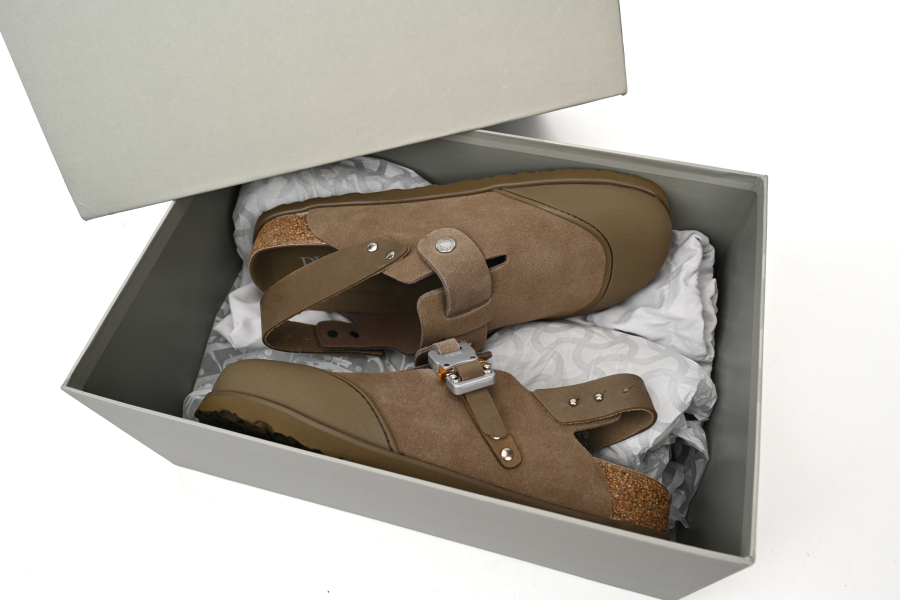 Dior by Birkenstock Mule Tokio Khaki Nubuck Calfskin 3SA116ZSD_H620