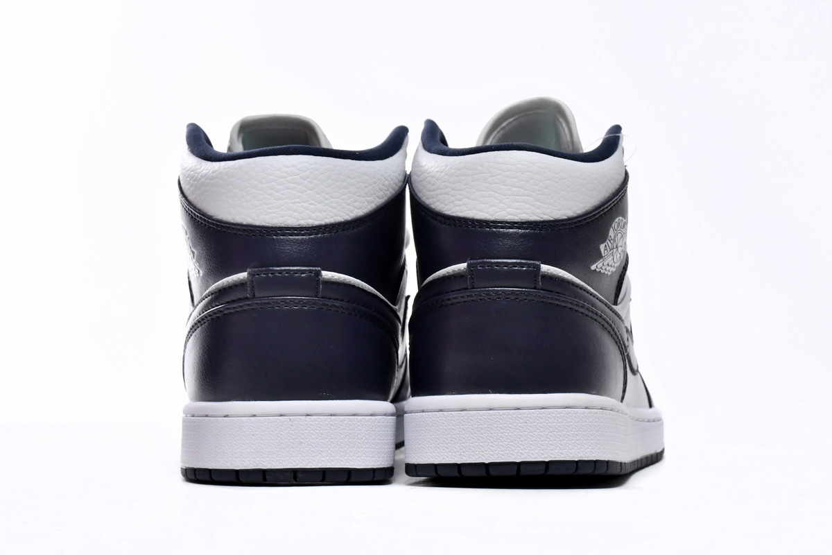 Jordan 1 Mid White Metallic Gold Obsidian 554724-174