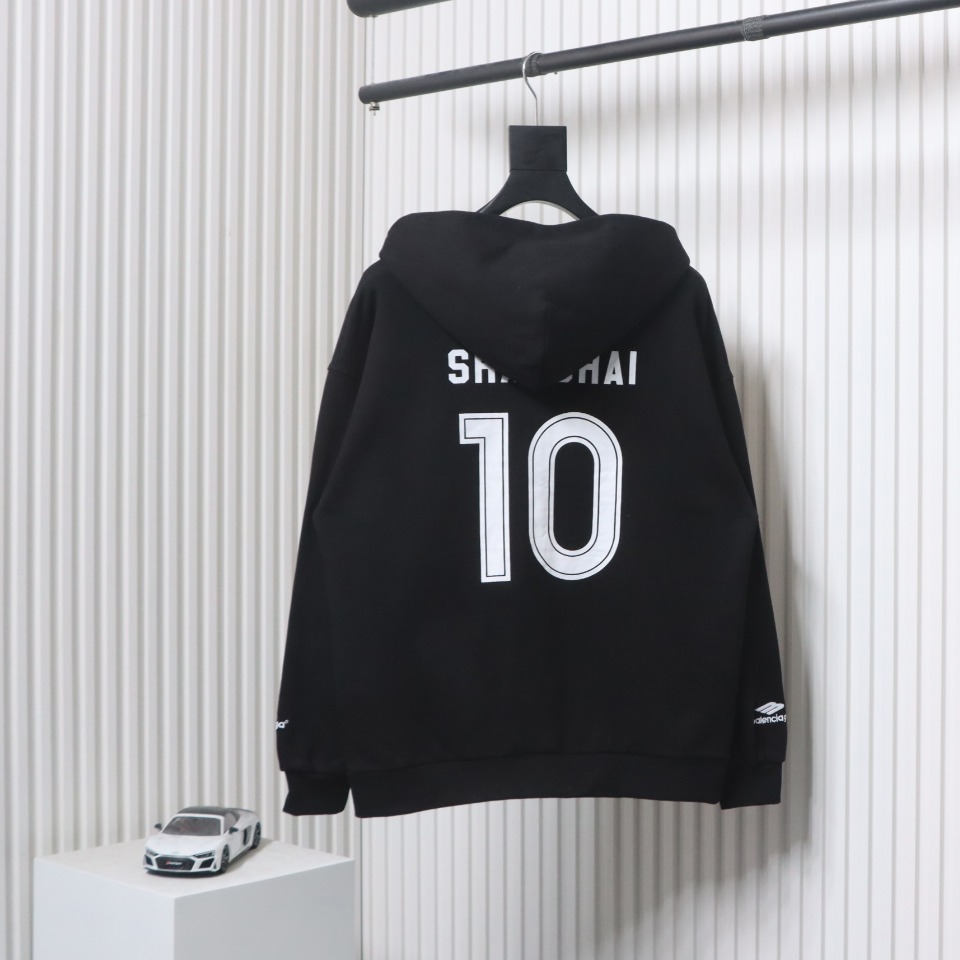 Balenciaga Paris Soccer Hoodie Black