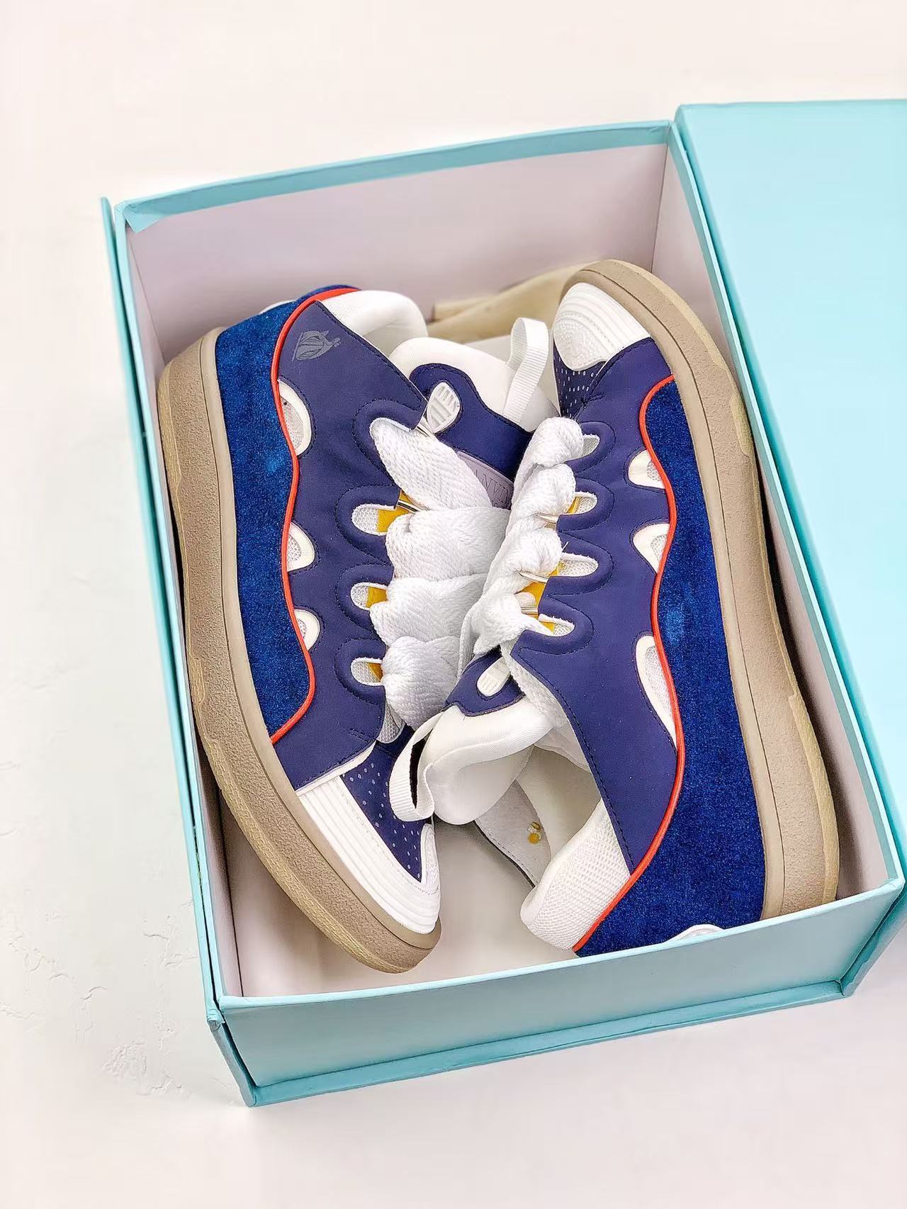 Lanvin Leather Curb Purple White