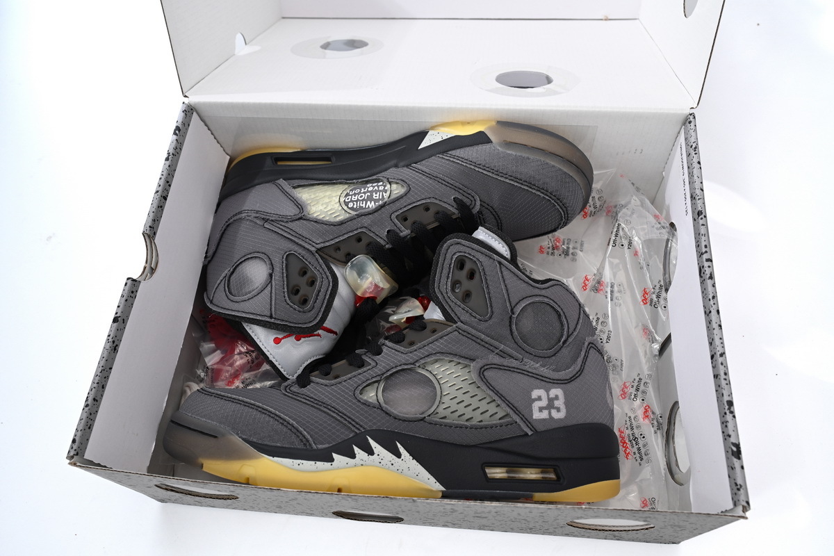 OFF-WHITE x Air Jordan 5 Grey Muslin CT8480-001