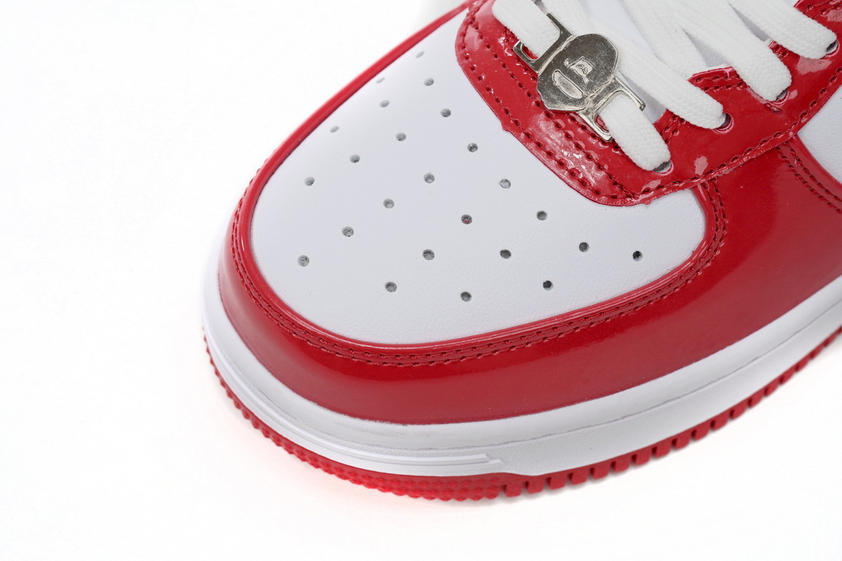 A Bathing Ape Bape Sta Low Red And White Mirror Surface 1170 191 022