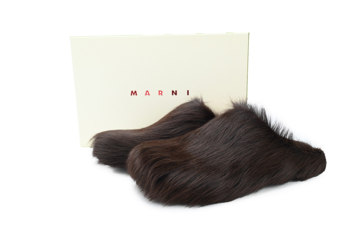 Marni Loafers Long-hair Calfskin Fussbett Brown