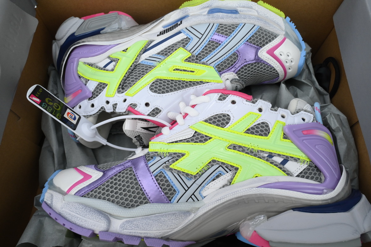 Balenciaga Runner White Yellow Purple 677403 W3RBB 9069