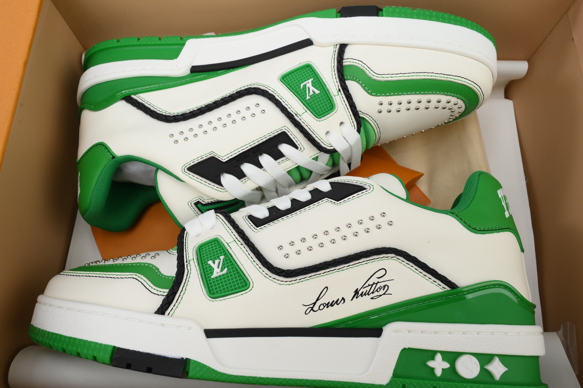 Louis Vuitton Trainer White Green