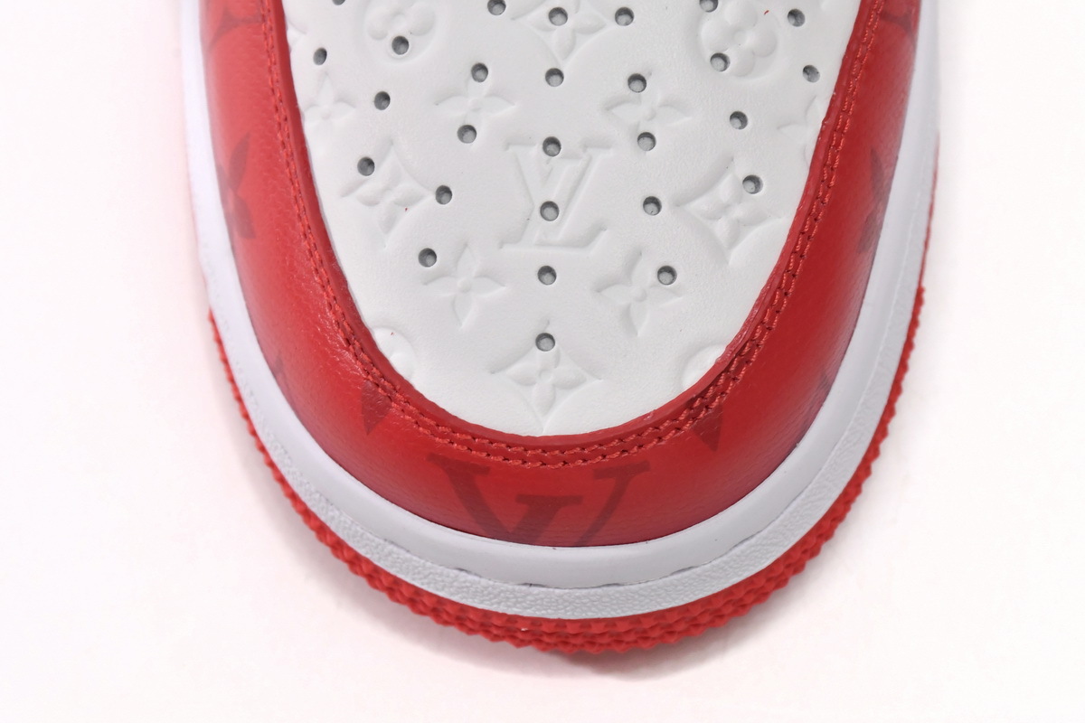 Louis Vuitton Nike Air Force 1 Low By Virgil Abloh White Red
