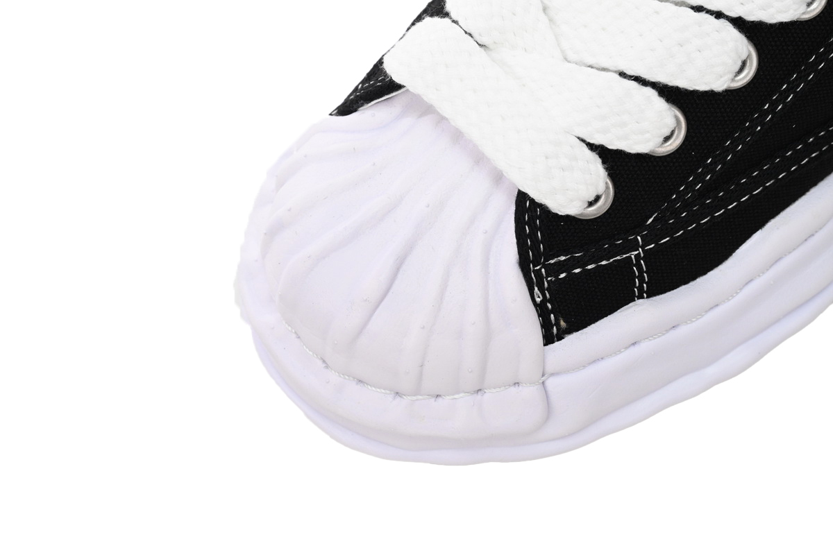 Maison MIHARA YASUHIRO OG Sole Canvas Low-top Sneaker Black And White Low NO.703
