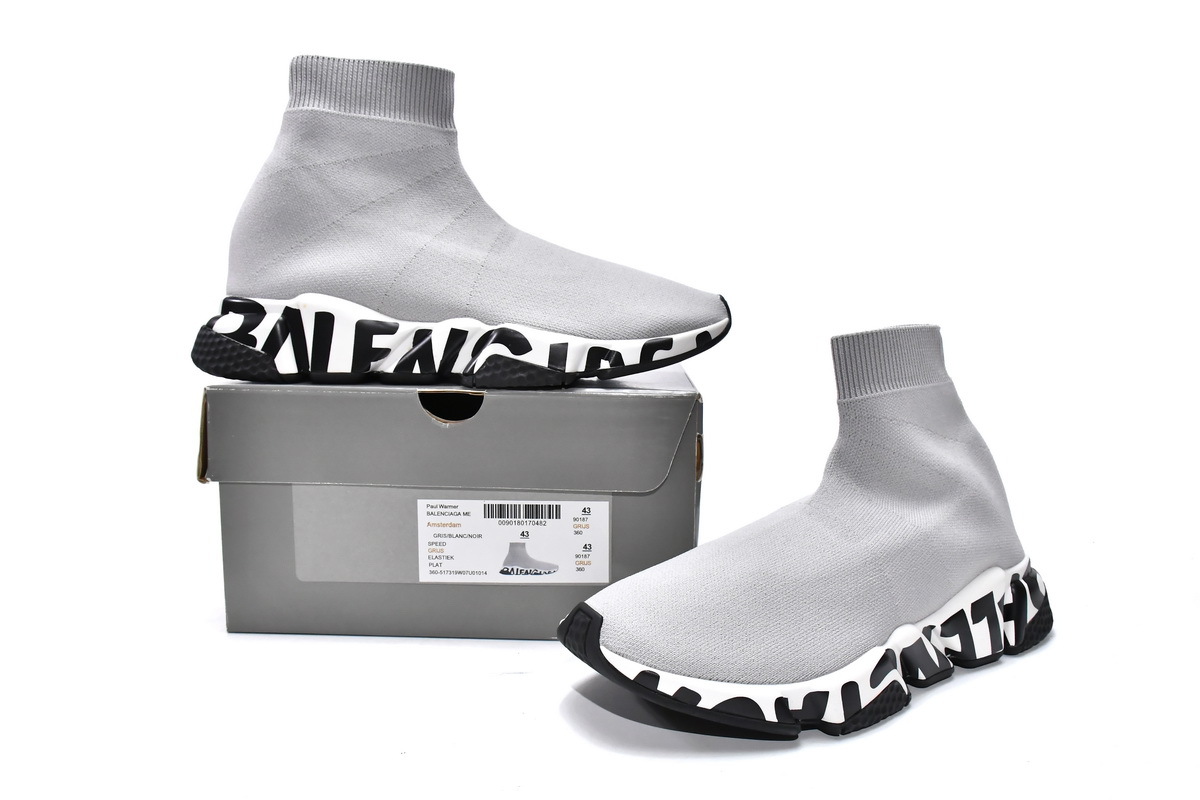 Balenciaga Speed Graffiti Sneakers Grey