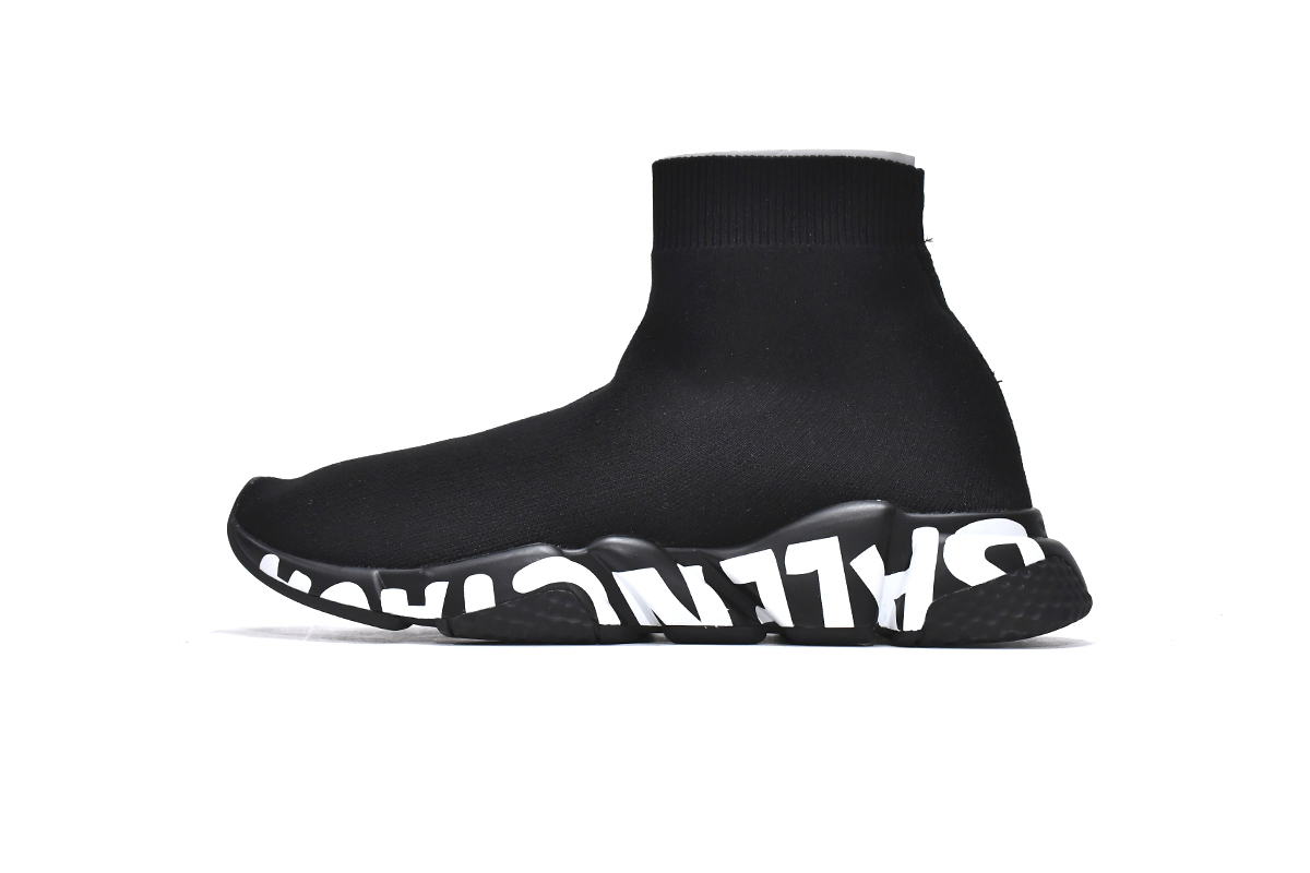 Balenciaga Speed Graffiti Knit High Top Sock Sneakers