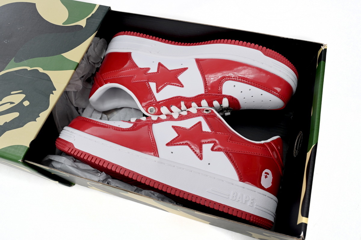 A Bathing Ape Bape Sta Low Red And White Mirror Surface 1170 191 022