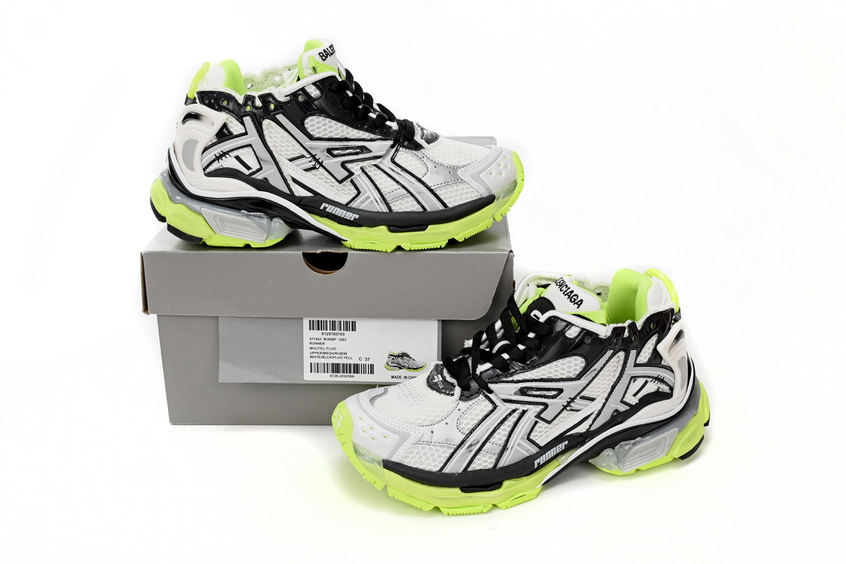 Balenciaga Runner Black white and Yellow 677402 W3RBP 1093