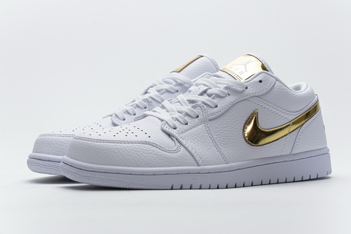 Jordan 1 Low White Metallic Gold (Women's) CZ4776-100