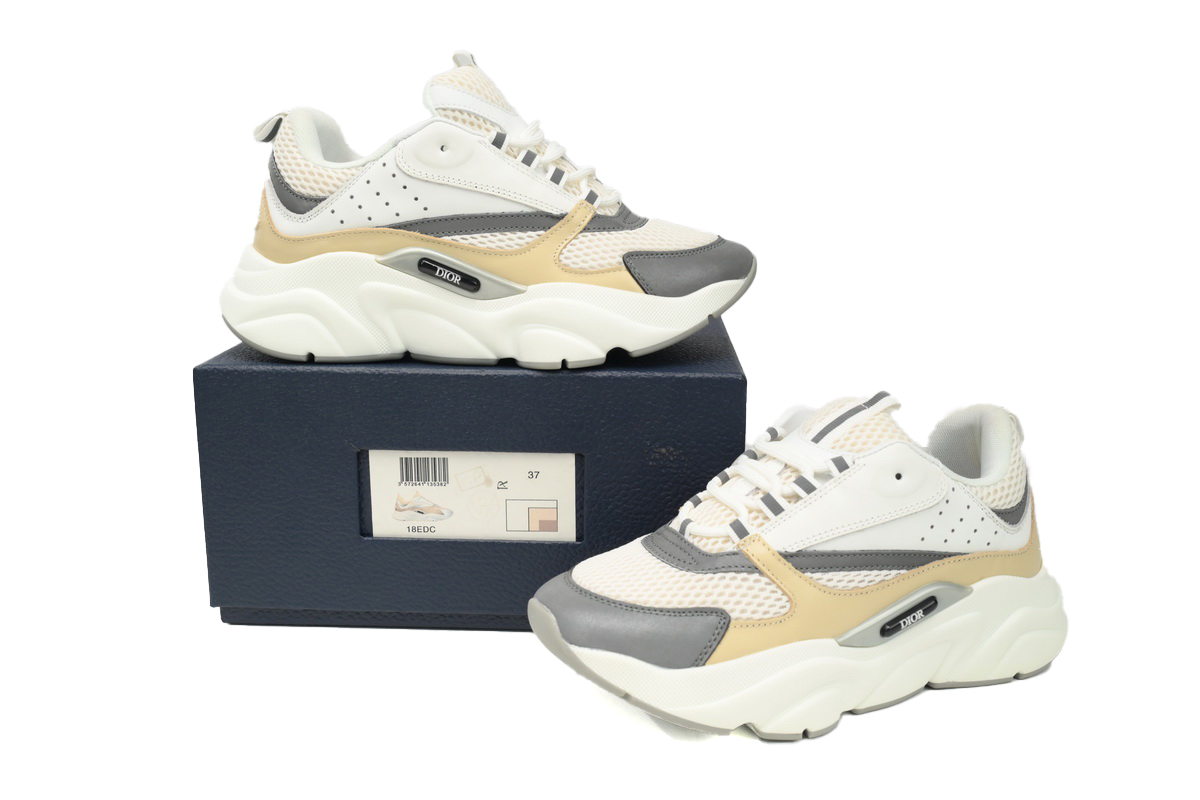 Dior White Blue Black B22 Sneakers Cream