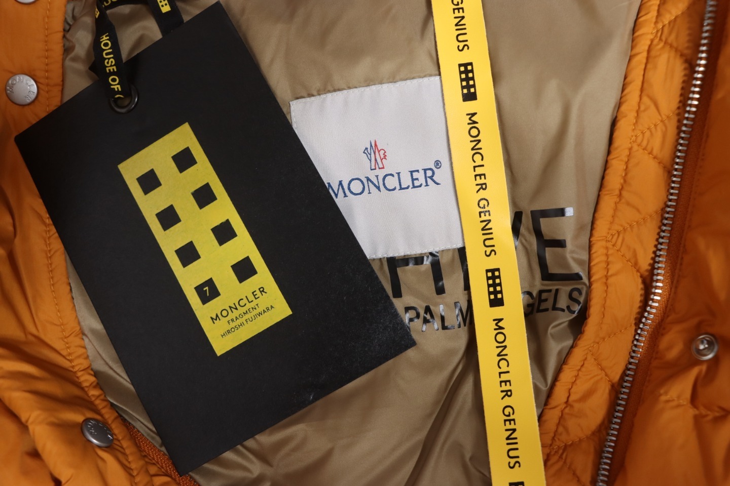 Moncler Palm Angels Antora Short Down Jacket Coat Orange
