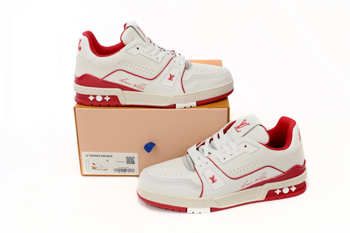 Louis Vuitton Trainer All Blue White Red Lychee Pattern 1ABFBL