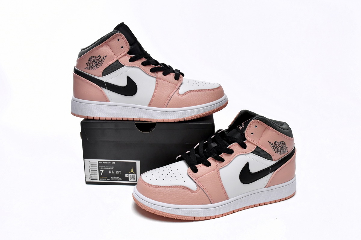 Jordan 1 Mid Pink Quartz (GS) 555112-603