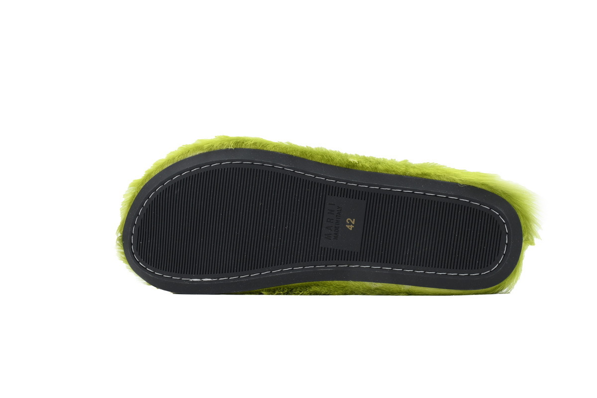 Marni Loafers Long-hair Calfskin Fussbett Sabot Green