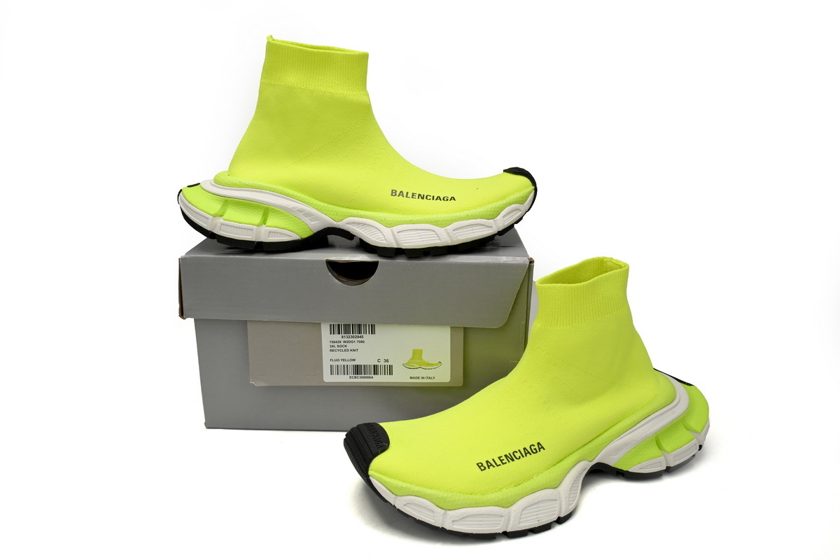 Balenciaga 3xl Sock Triple Sneakers Fluorescent Green