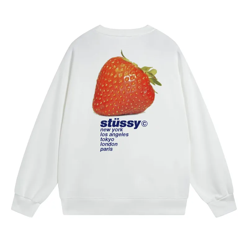 Stussy Jumper Strawberry Hoodie White