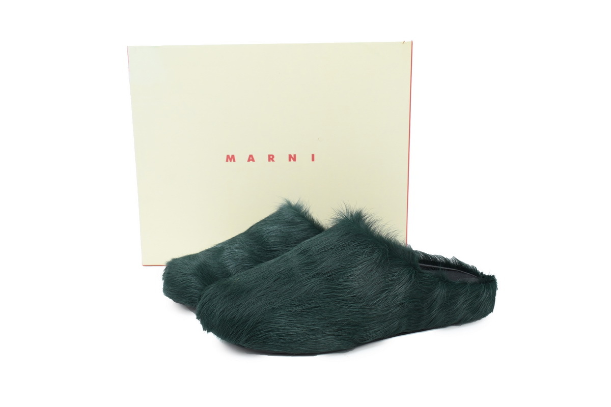 Marni Loafers Long-hair Calfskin Fussbett Sabot Deep Green