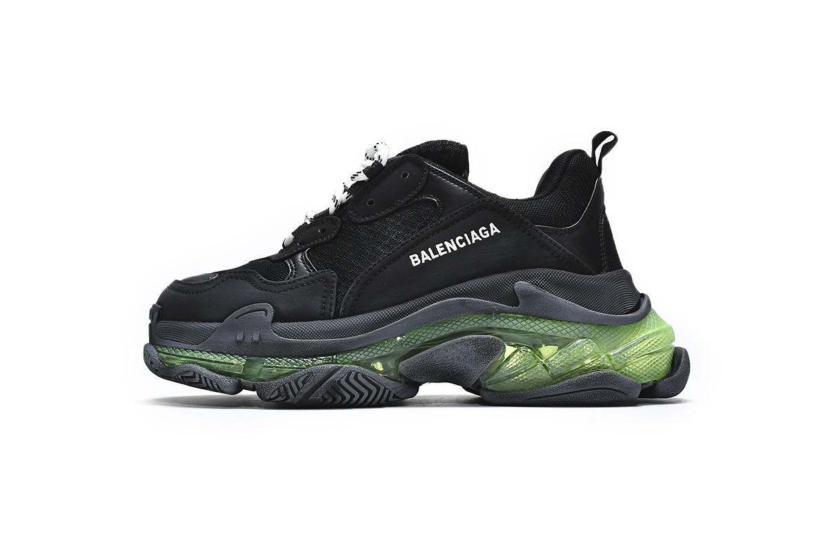 Balenciaga Triple S Black Green 544351 W09ON 1047