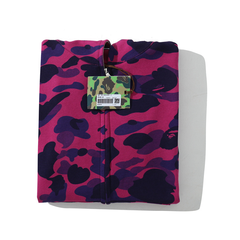 BAPE Color Camo Shark Zip Hoodie Purple