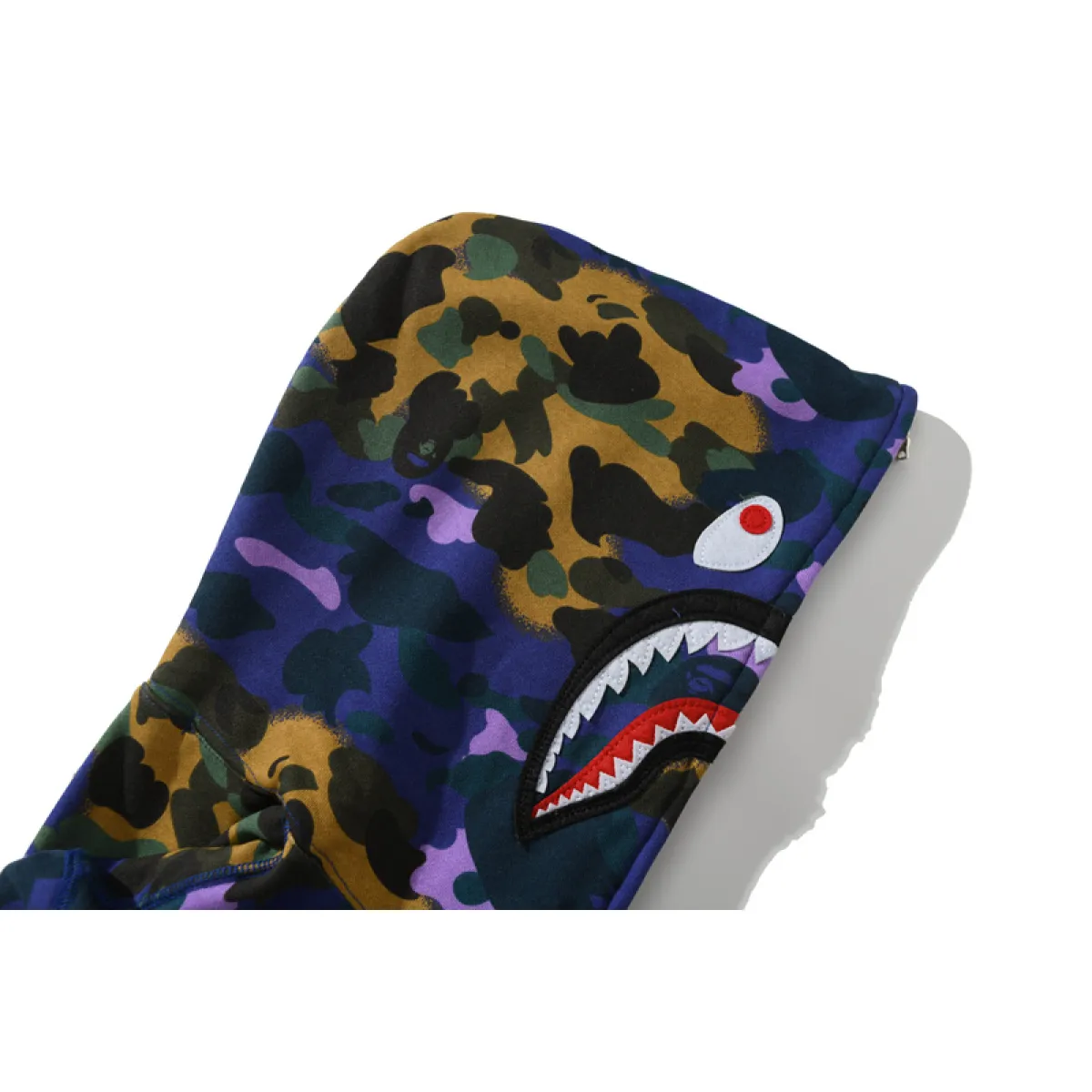 BAPE x Heron Preston Mix 1st Camo Shark Relaxed Fit Full Zip Hoodie Purple