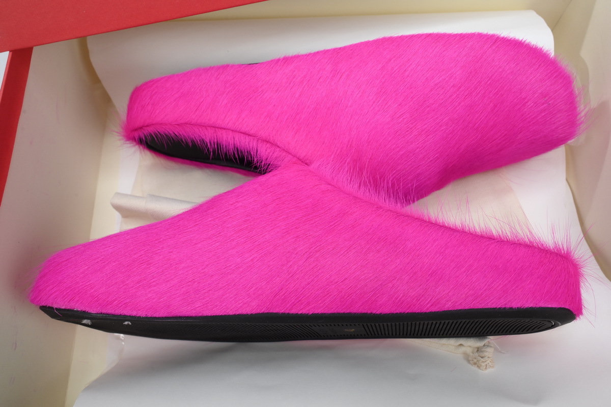 Marni Loafers Long-hair Calfskin Fussbett Sabot Rose Red